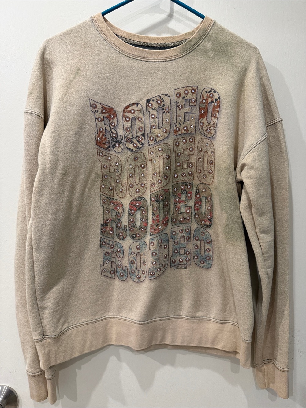 Women’s Beige Graphic Rodeo Crewneck Sweatshirt